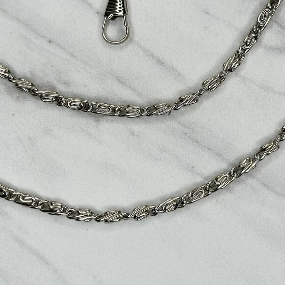 Silver Tone Skinny Swirly Chain Link Purse Handbag Bag Replacement Strap - Picture 6 of 11